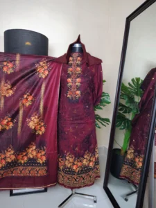 লাক্সারি এমব্রয়ডারি থ্রি পিস সেলওয়ার কামিজ
