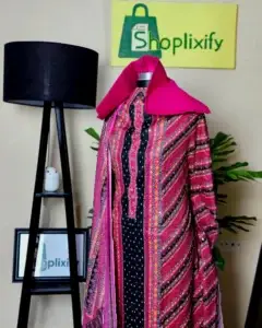 lahori mirror stone three piece | premium embroidered dress