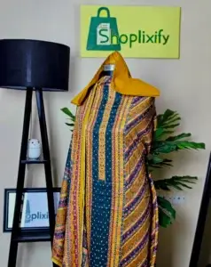 lahori mirror stone three piece | premium embroidered dress