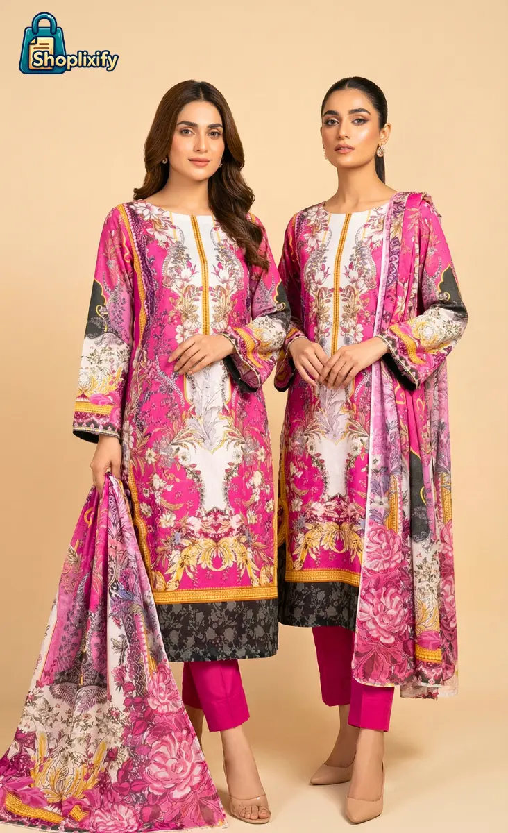 zamzam a grade premium printed three piece – luxury pink floral design for women zamzam a grade premium printed three piece – luxury pink floral design for women